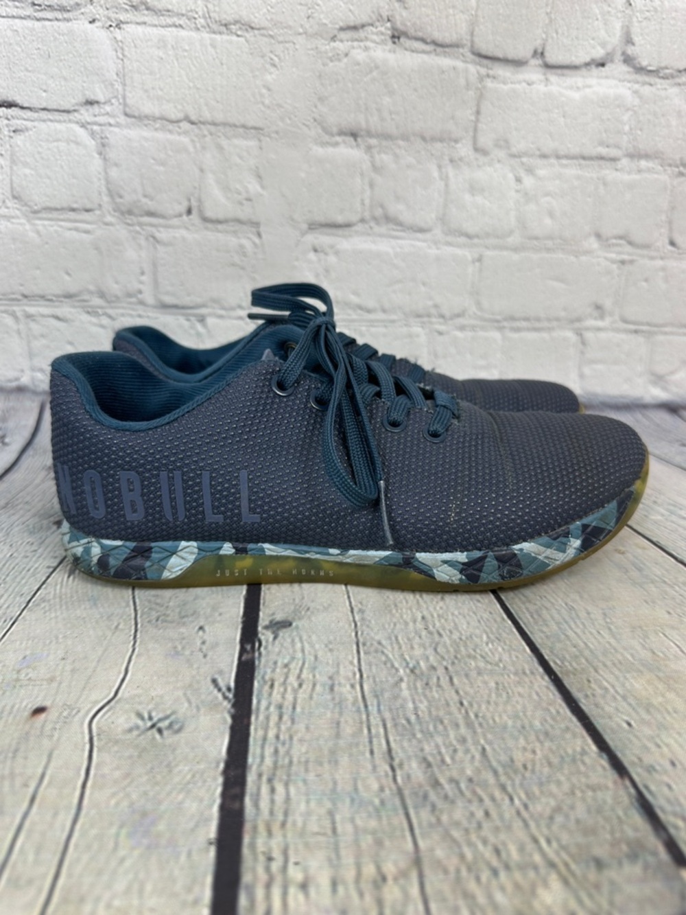 NoBull Unisex Trainer Athletic Men’s Sz 6 Women’s Sz 7.5 Shoes Navy Wild Ocean